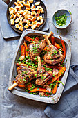 Braised lamb with spring vegetable and gremolata