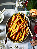 Herb-buttered baby carrots Christmas side dish