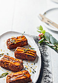 Mini nut roasts with candied carrots