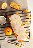 Tangerine cake with icing on the top