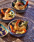 Prawn tempura with a sesame seed dip