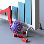 Coronavirus economic impact, conceptual illustration