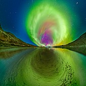 Aurora borealis, Greenland, 360 degree view