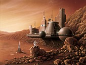 Mars base, illustration