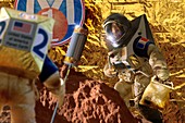 Astronauts on Mars, illustration