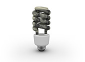 Energy saving light bulb, illustration