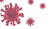 Covid-19 coronavirus particles, illustration