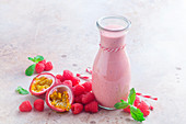 A raspberry and passion fruit smoothie