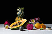 Still life with tropical fruits
