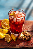 Campari cocktail with ginger