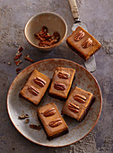 Caramel brownies with pecans