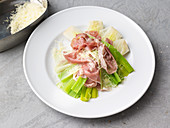 Leek with ham and cheese