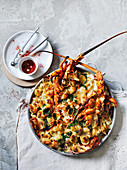 Lobster mac and cheese with herb butter