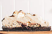 Chocolate tart with toasted marshmallow