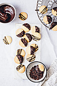Shortbread cookies dipped in chocolate