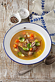 Rabbit soup with vegetable