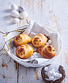 Easter 'doves' made from yeast dough