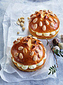 Easter breads filled with cream