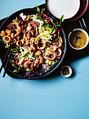 Crispy octopus salad with tomatillo dressing