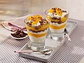 Peach trifle with cottage cheese