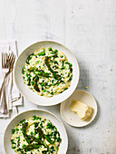 Herby greens with pecorino risotto