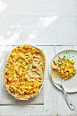 Curry-Garnelen-Pie mit grünen Bohnen