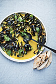 Sri Lankan mussels, lime & chilli butter in arrack