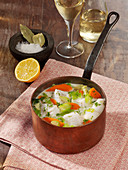 Fish stew with pointed cabbage