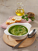 Soup made from spinach and celeriac