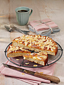 Butter cake with flaked almonds