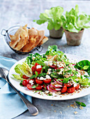 Fattoush - Lebanese salad with vegetable and fried flatbread