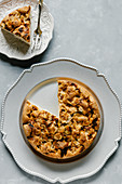 Apple cake with almonds and cinnamon