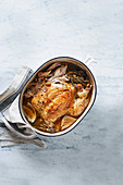 Pot Roast Chicken with stock