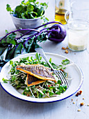 Bream and kohlrabi salad with buttermilk dressing