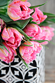 Bouquet of double pink tulips