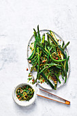 Chargrilled greens with almond gremolata