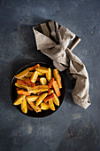 Roasted potatoes and carrots