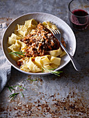 Pappardelle with pulled pork ragu