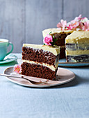 Chocolate and vanilla flower cake