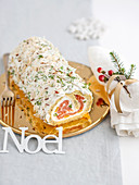 Pikante Bouche de Noel mit Lachs und Dill