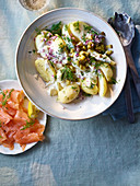 Heavenly potato and dill salad with gravlax