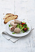 Greek-style veal roulade with salad