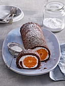 Cocoa roll with tangerines