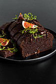 Chocolate fig loaf cake