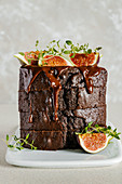 Chocolate fig loaf cake