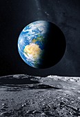Earthrise over the Moon, illustration