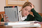 Schoolgirl doing homework