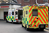 Ambulances outside hospital, UK
