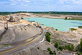 Sand and gravel mine, aerial photograph