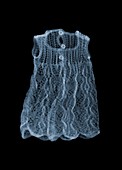 Doll knitted dress, X-ray